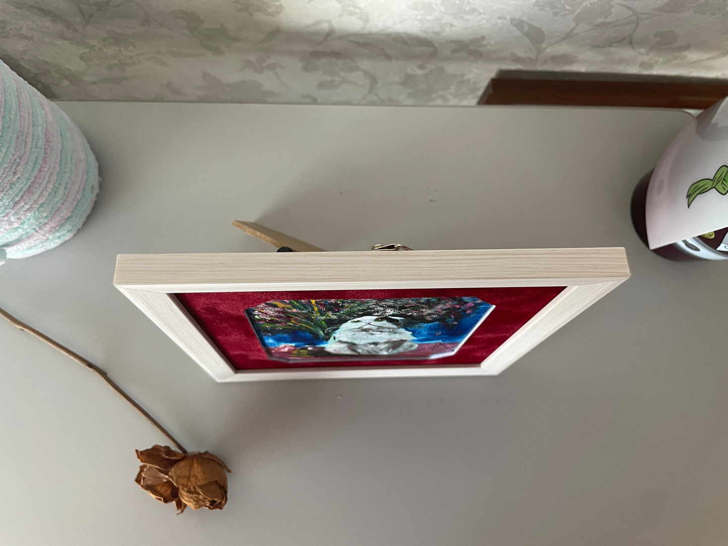 Cat and flowers- original painting