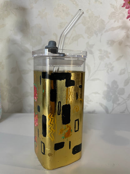 Hand painted tumbler: The kiss
