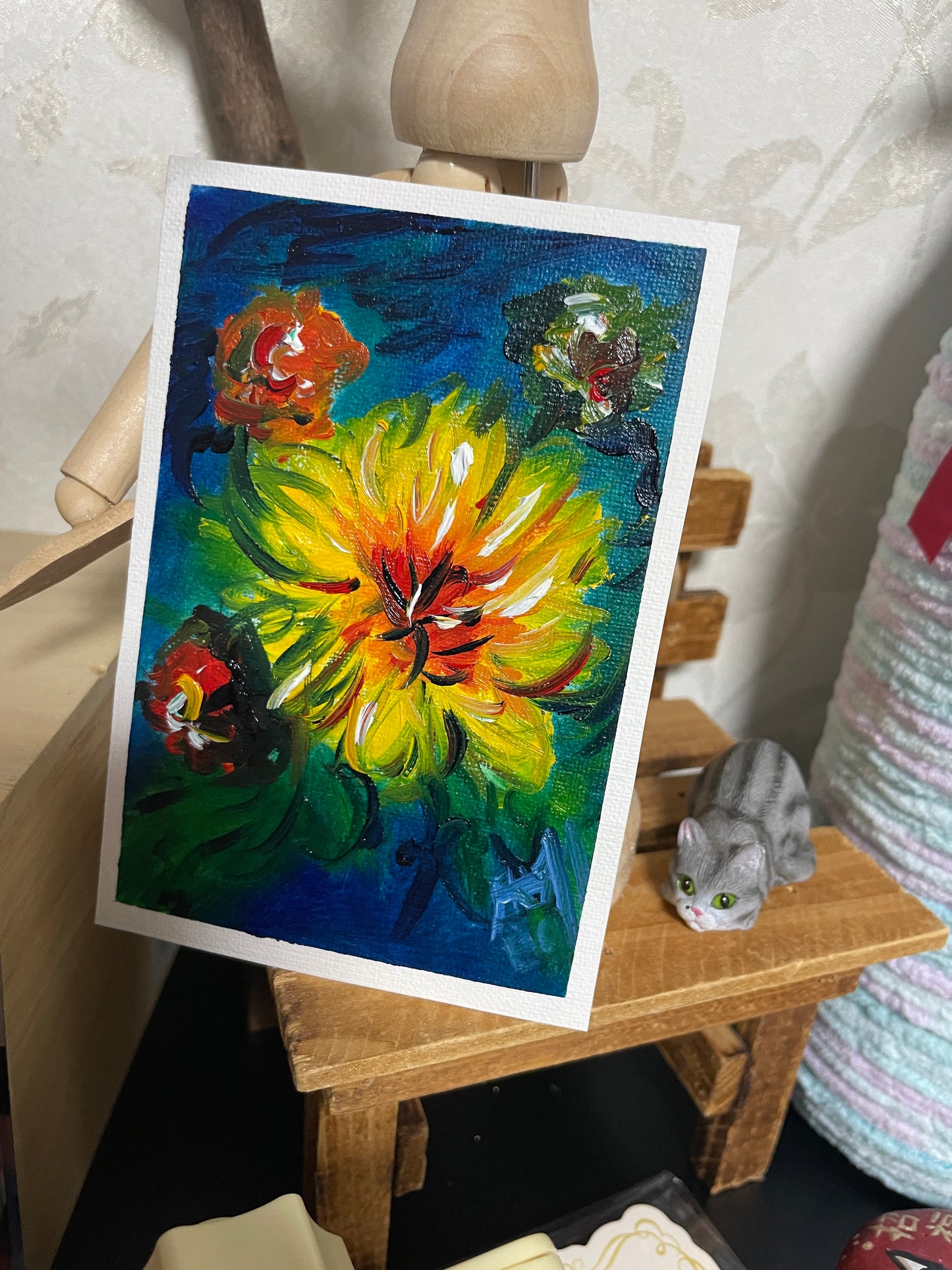 Fiery flower- original artwork